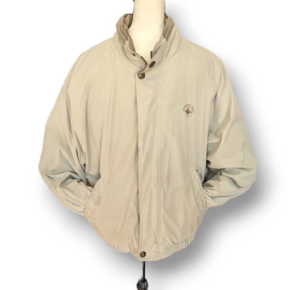 Vintage Members Only Jacket Men's Down Filled Puffer Jacket Tan Size Large